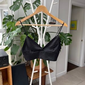 Babaton black light-weight stretchy satin tank, size S